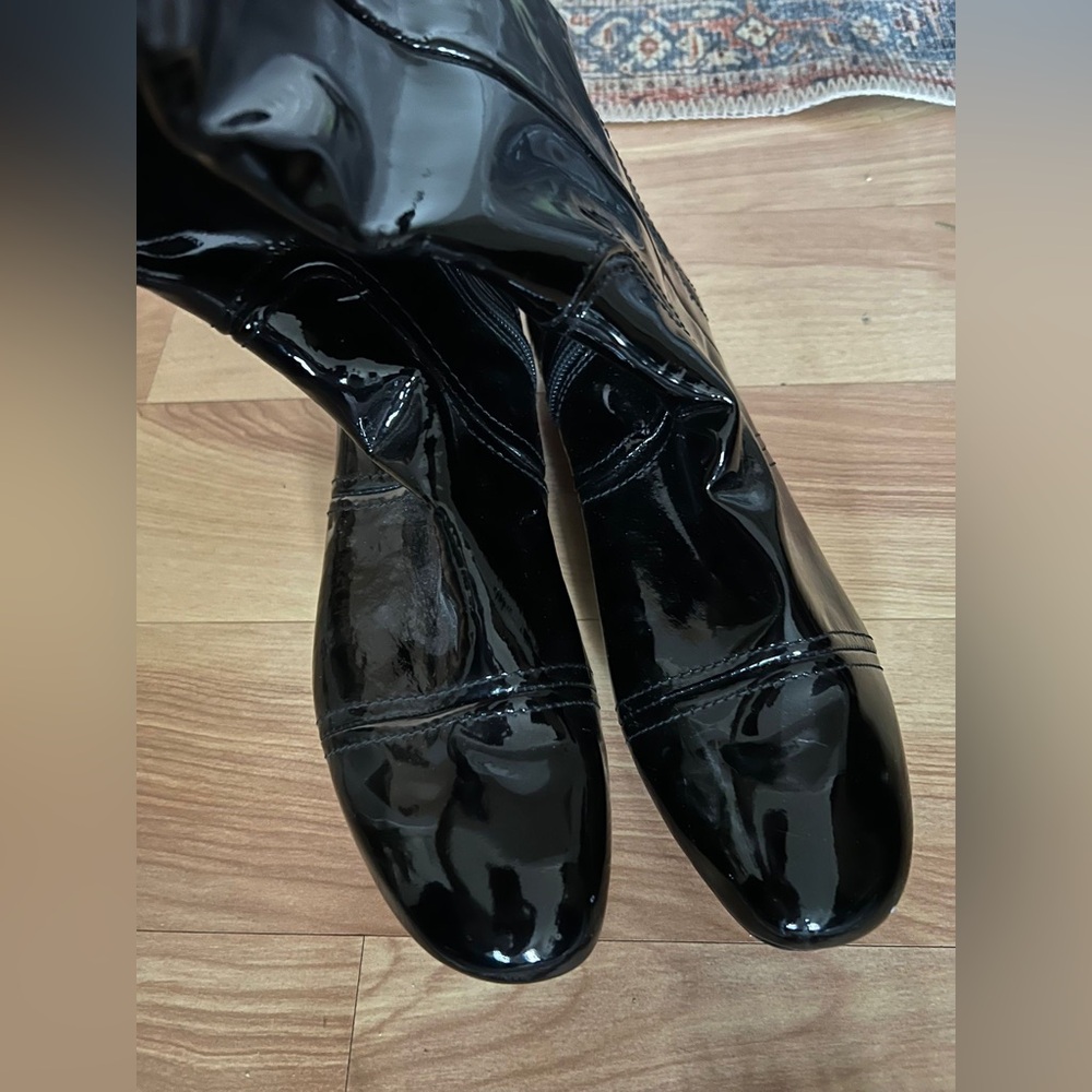 Zara patent leather high boots